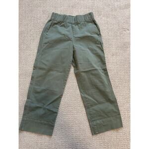 J. Crew Astrid Wide leg Chino Crop Pant Green Pull On Small Petite